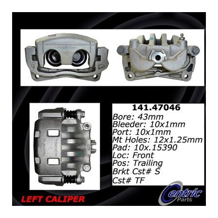 Centric Semi-Loaded Brake Caliper, Parts, 141.47046 141.47046